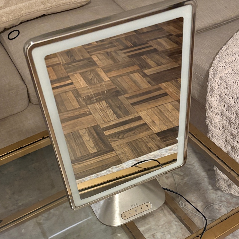 Silver Lighted Vanity Mirror